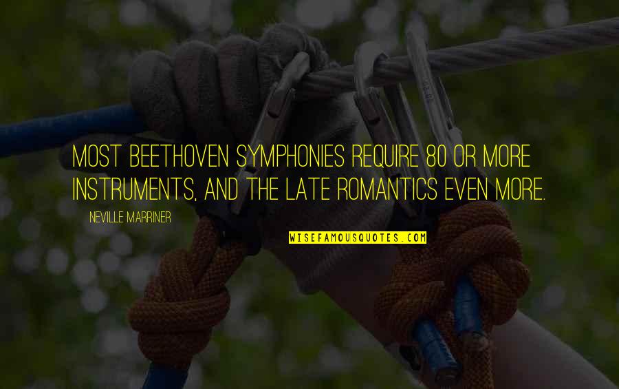 Suruchi Adarkar Quotes By Neville Marriner: Most Beethoven symphonies require 80 or more instruments, Suruchi Adarkar Quotes By Neville Marriner: Most Beethoven symphonies require 80 or more instruments,
