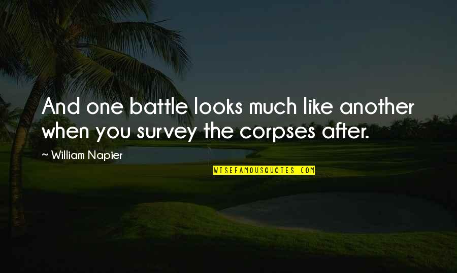 Survey'd Quotes By William Napier: And one battle looks much like another when