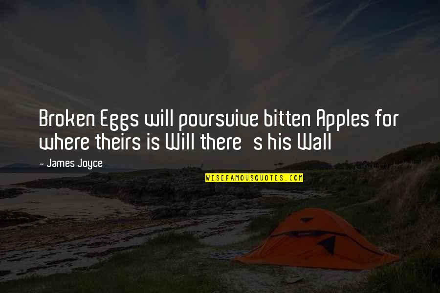 Survivable Cancers Quotes By James Joyce: Broken Eggs will poursuive bitten Apples for where