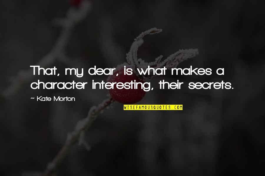 Survival From Lord Of The Flies Quotes By Kate Morton: That, my dear, is what makes a character