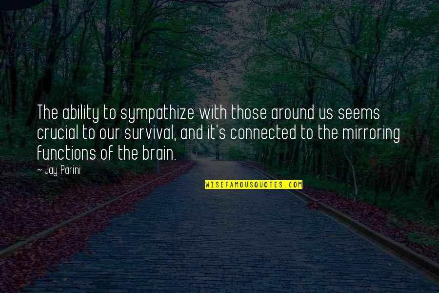 Survival's Quotes By Jay Parini: The ability to sympathize with those around us