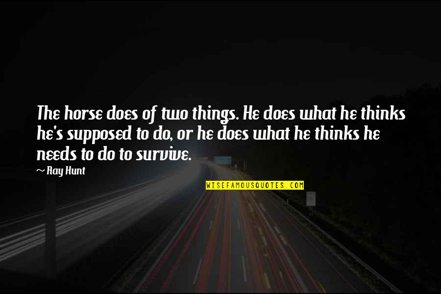 Survive The Life Quotes By Ray Hunt: The horse does of two things. He does