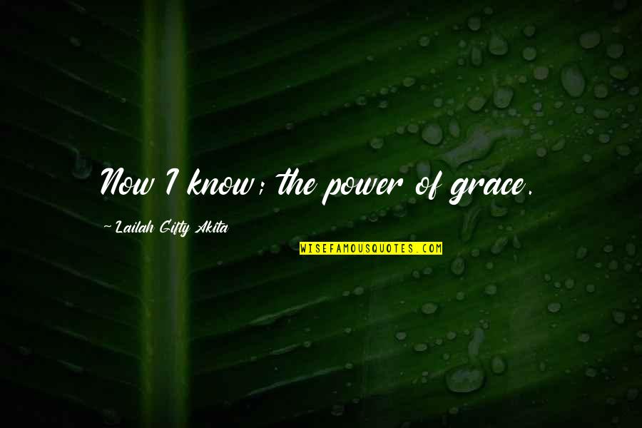 Survive The Storm Quotes By Lailah Gifty Akita: Now I know; the power of grace.