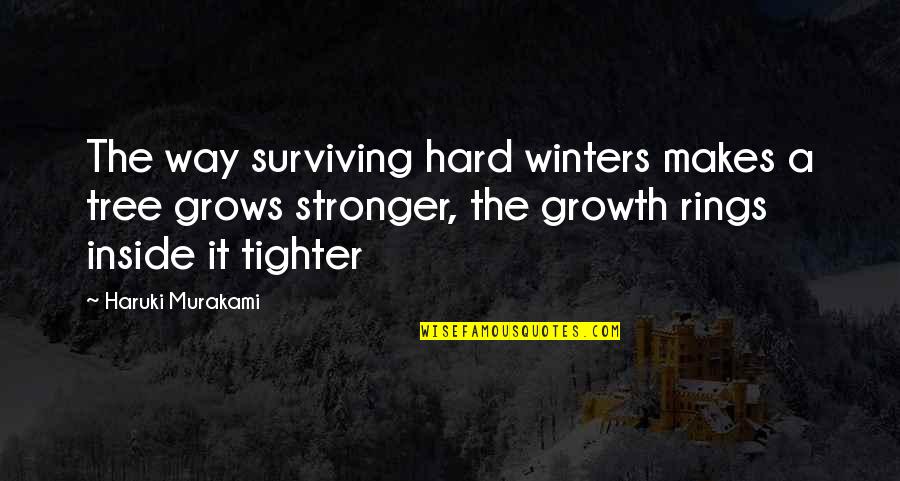 Surviving A Hard Life Quotes By Haruki Murakami: The way surviving hard winters makes a tree Surviving A Hard Life Quotes By Haruki Murakami: The way surviving hard winters makes a tree