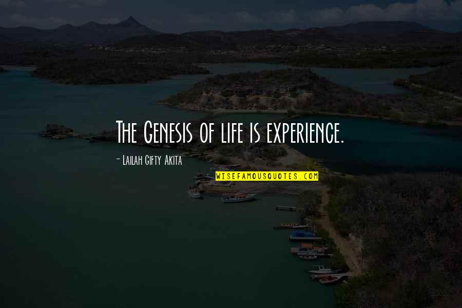 Surviving Adversity Quotes By Lailah Gifty Akita: The Genesis of life is experience.