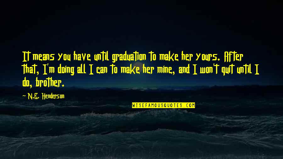 Suryakant Quotes By N.E. Henderson: It means you have until graduation to make Suryakant Quotes By N.E. Henderson: It means you have until graduation to make