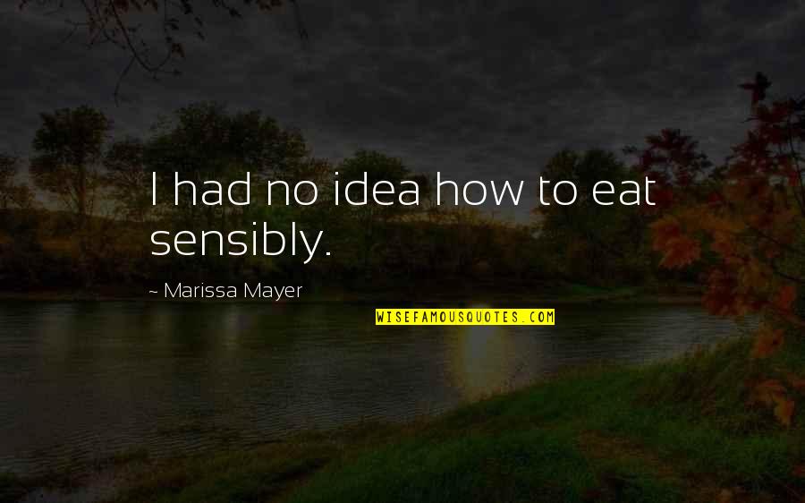 Suryani Motik Quotes By Marissa Mayer: I had no idea how to eat sensibly.