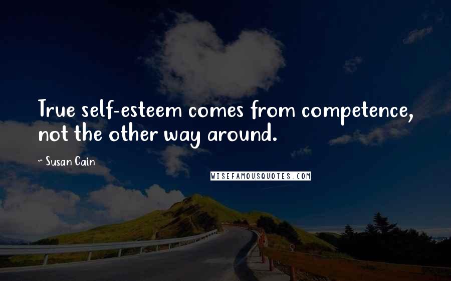 Susan Cain quotes: True self-esteem comes from competence, not the other way around.