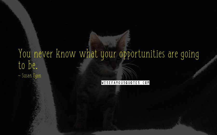 Susan Egan quotes: You never know what your opportunities are going to be.