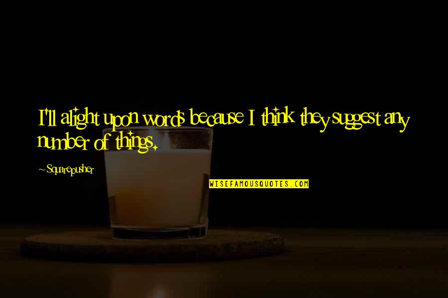 Susan Messing Quotes By Squarepusher: I'll alight upon words because I think they