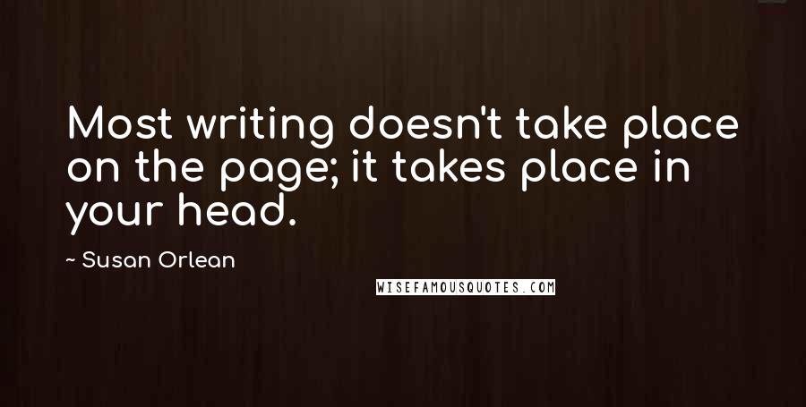 Susan Orlean quotes: Most writing doesn't take place on the page; it takes place in your head.