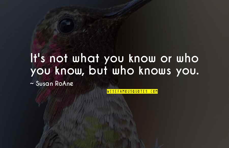 Susan Roane Quotes By Susan RoAne: It's not what you know or who you