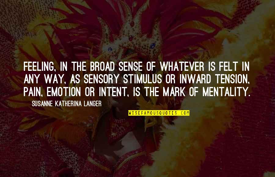 Susanne Langer Quotes By Susanne Katherina Langer: Feeling, in the broad sense of whatever is
