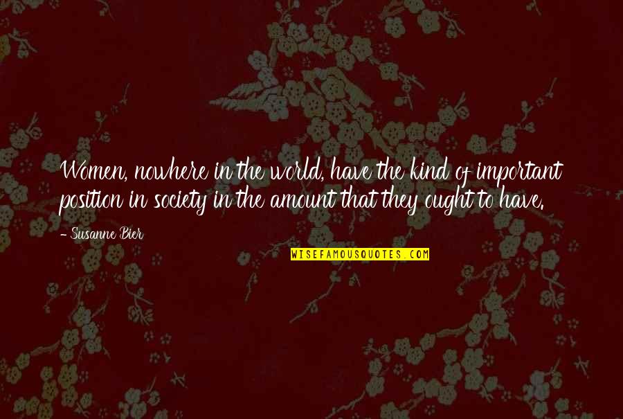 Susanne's Quotes By Susanne Bier: Women, nowhere in the world, have the kind