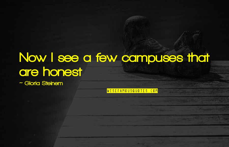 Susheng Quotes By Gloria Steinem: Now I see a few campuses that are