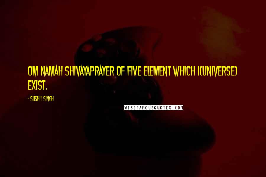 Sushil Singh quotes: OM NAMAH SHIVAYAprayer of Five Element which i(universe) Exist.