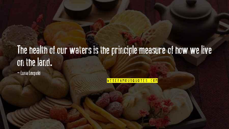 Sushin Shyam Quotes By Luna Leopold: The health of our waters is the principle