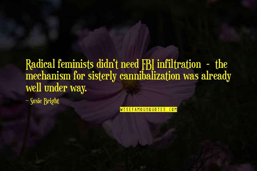 Susie O'neill Quotes By Susie Bright: Radical feminists didn't need FBI infiltration - the