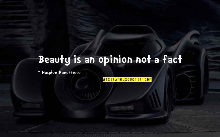 Susilo Work Quotes By Hayden Panettiere: Beauty is an opinion not a fact