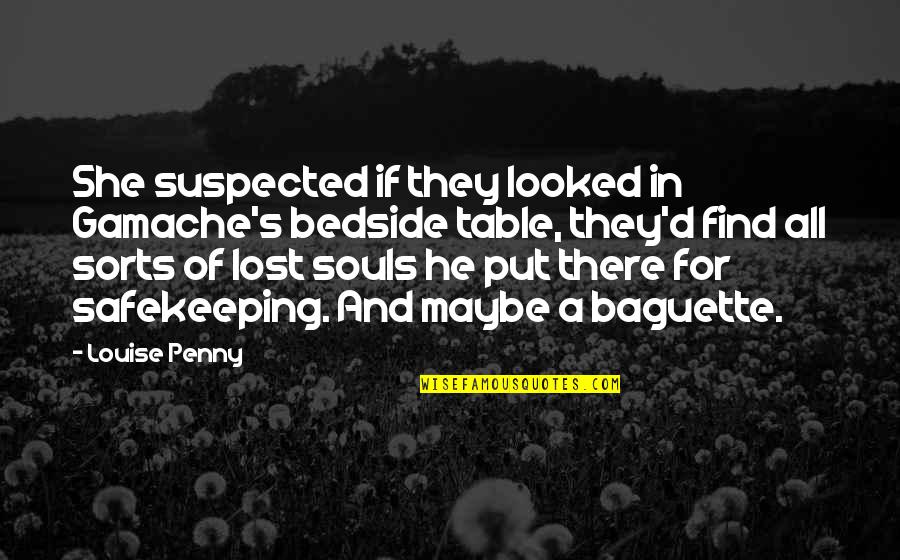 Suspected Quotes By Louise Penny: She suspected if they looked in Gamache's bedside Suspected Quotes By Louise Penny: She suspected if they looked in Gamache's bedside