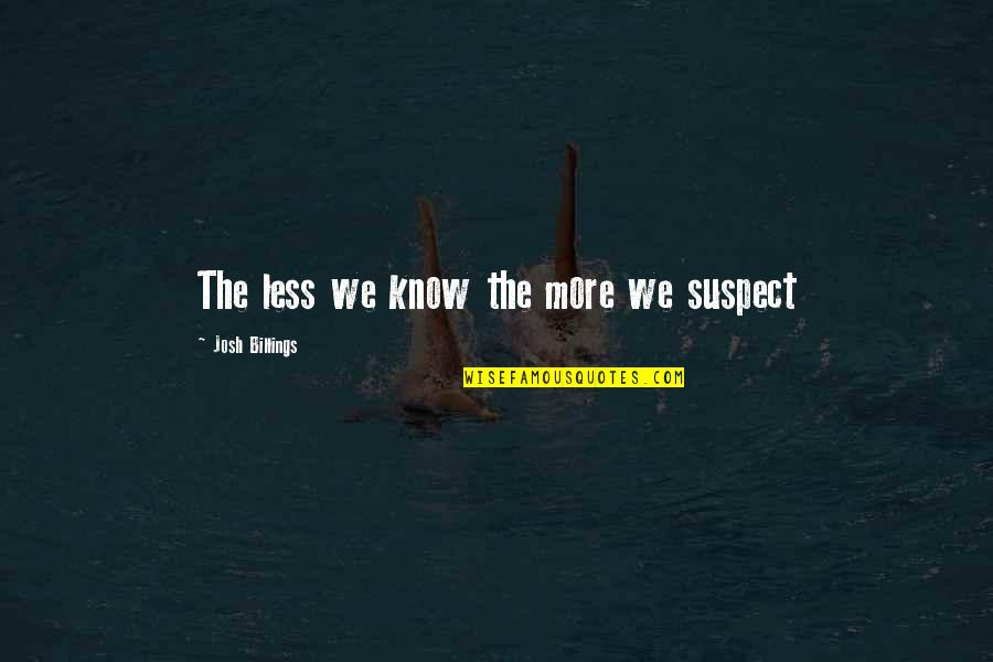 Suspects Quotes By Josh Billings: The less we know the more we suspect