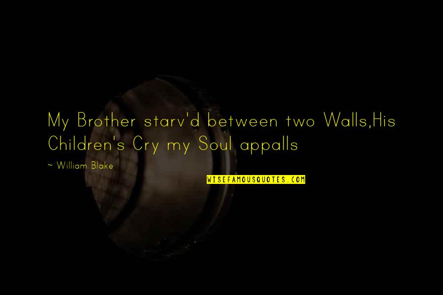 Suspense Outer Banks Quotes By William Blake: My Brother starv'd between two Walls,His Children's Cry