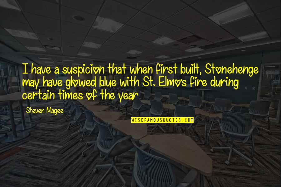 Suspicions Quotes By Steven Magee: I have a suspicion that when first built,