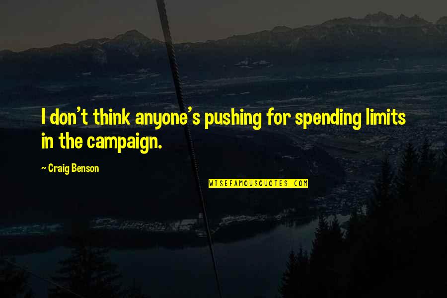 Suspicions Related Quotes By Craig Benson: I don't think anyone's pushing for spending limits