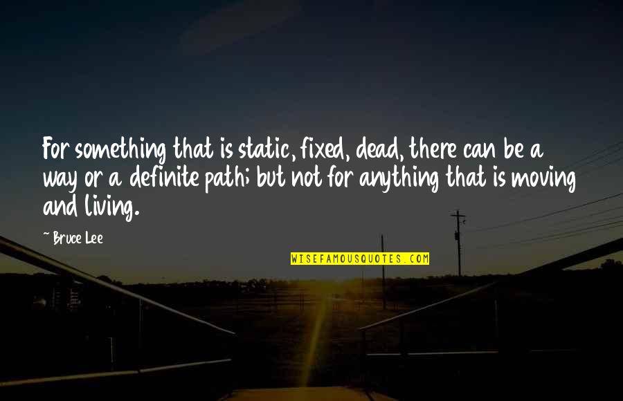 Sussin Chiropractic Quotes By Bruce Lee: For something that is static, fixed, dead, there