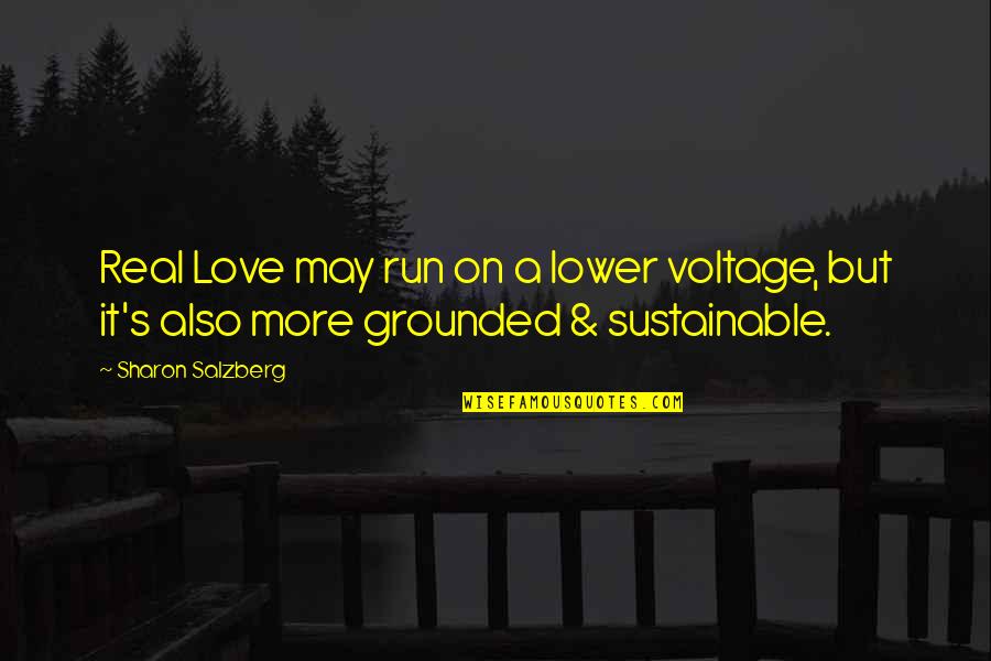 Sustainability Quotes Quotes By Sharon Salzberg: Real Love may run on a lower voltage,