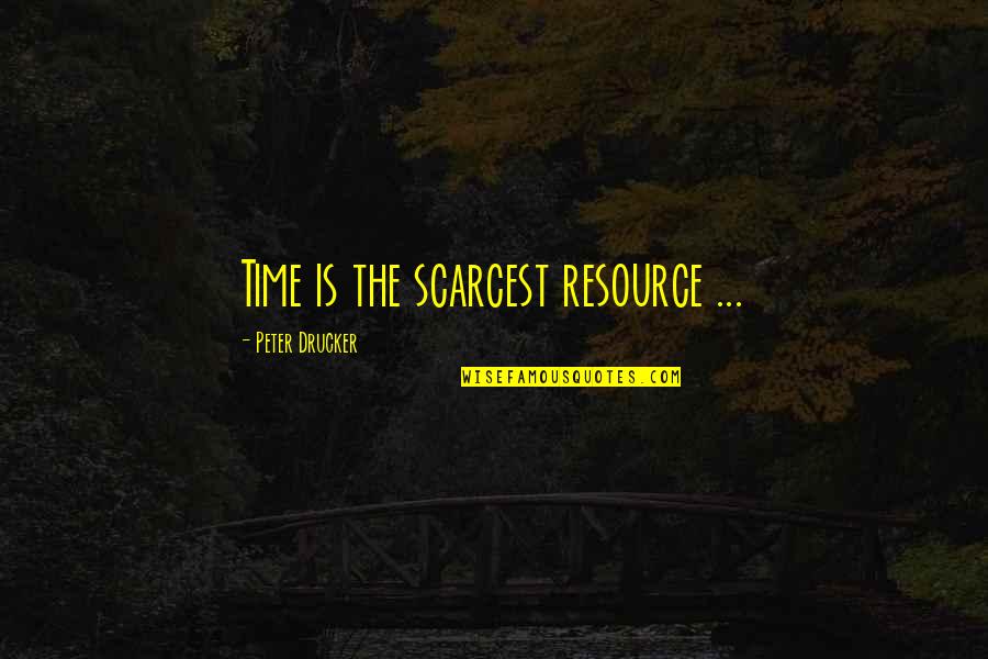 Sustainable Development Famous Quotes By Peter Drucker: Time is the scarcest resource ...