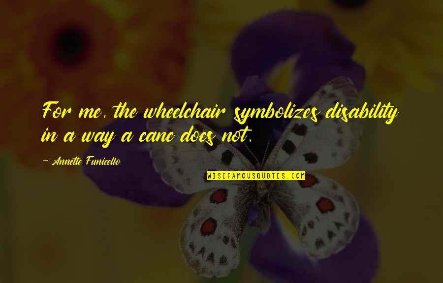Sustainergy Quotes By Annette Funicello: For me, the wheelchair symbolizes disability in a