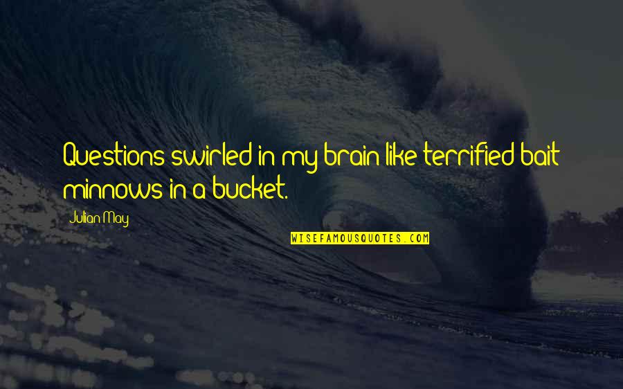 Sustaita Radio Quotes By Julian May: Questions swirled in my brain like terrified bait