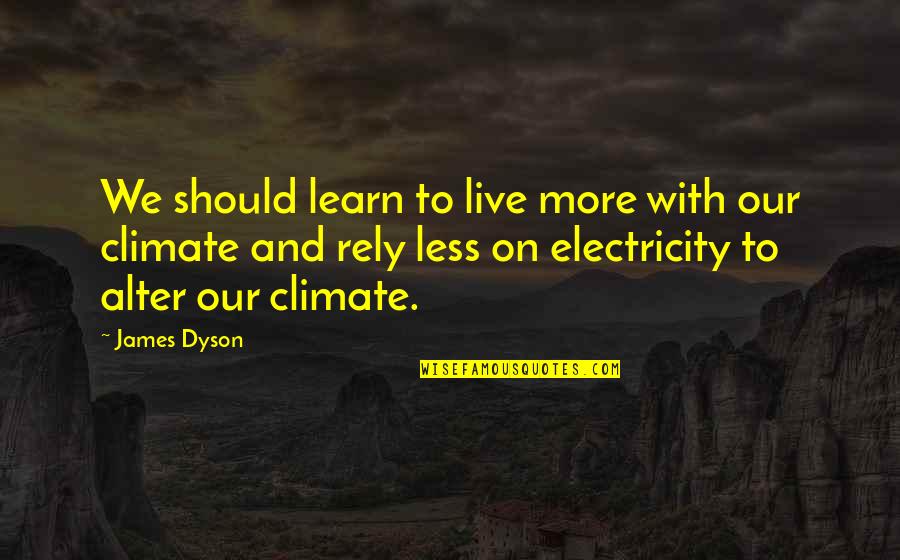Sustentante Quotes By James Dyson: We should learn to live more with our