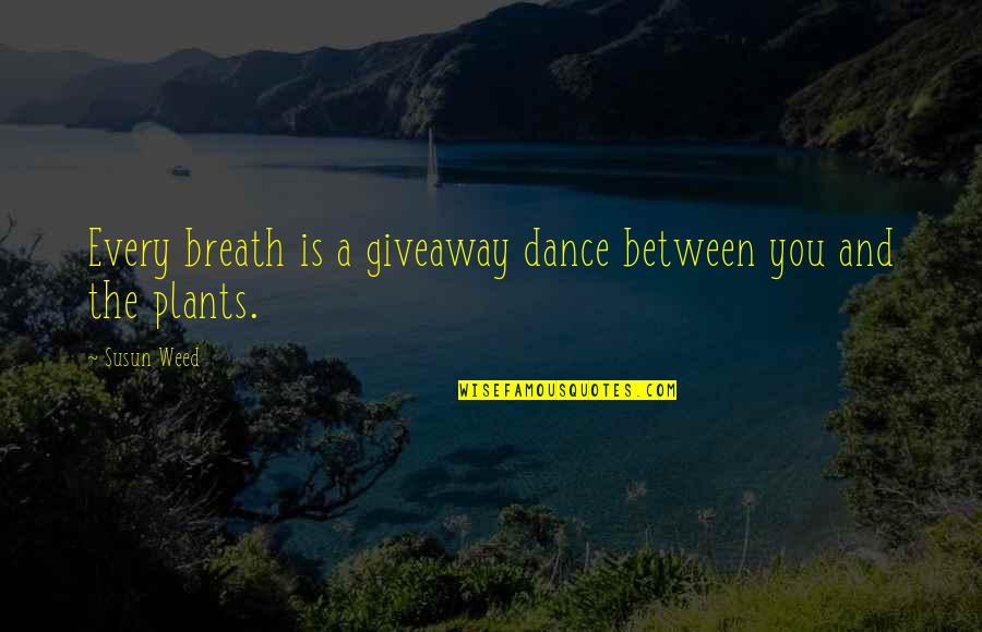Susun Weed Quotes By Susun Weed: Every breath is a giveaway dance between you