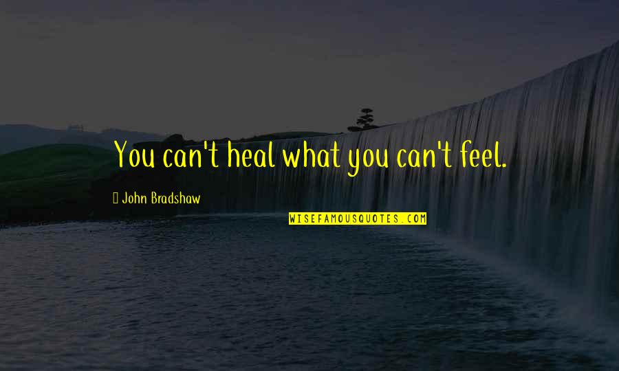 Suured Lillepotid Quotes By John Bradshaw: You can't heal what you can't feel. Suured Lillepotid Quotes By John Bradshaw: You can't heal what you can't feel.