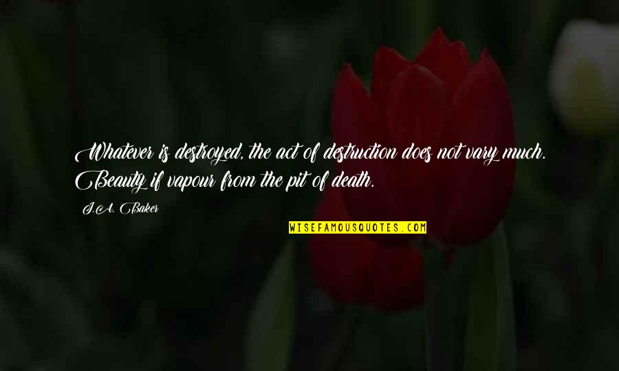 Suva Planina Quotes By J.A. Baker: Whatever is destroyed, the act of destruction does
