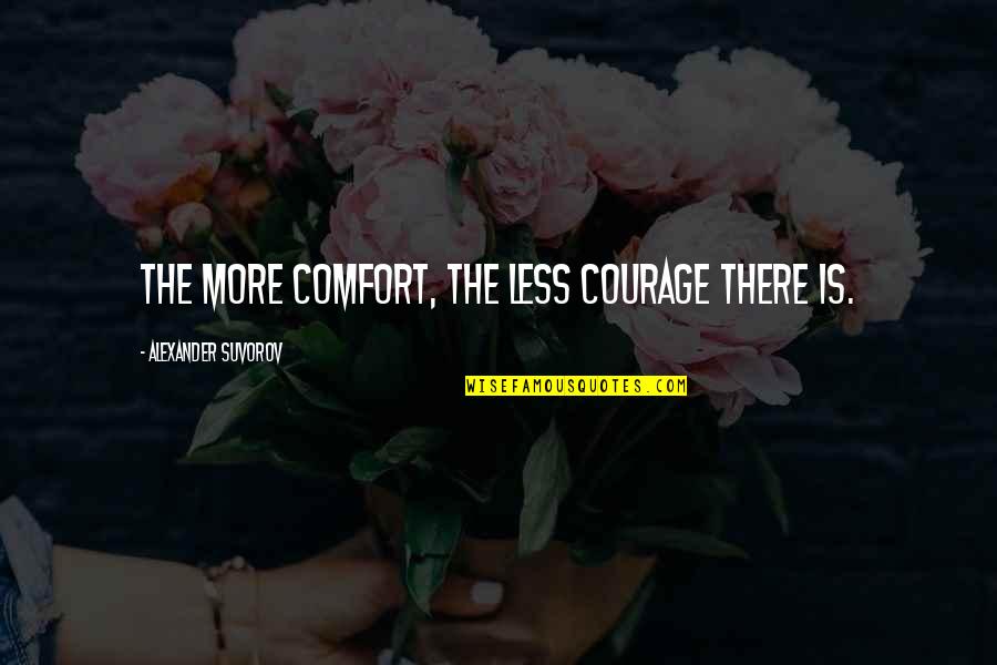 Suvorov Alexander Quotes By Alexander Suvorov: The more comfort, the less courage there is.