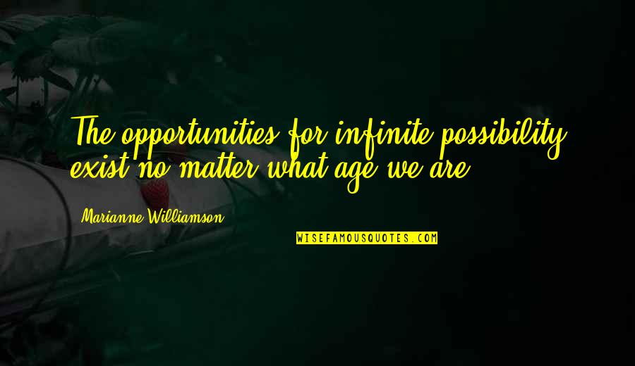 Suwimon Wongwanich Quotes By Marianne Williamson: The opportunities for infinite possibility exist no matter