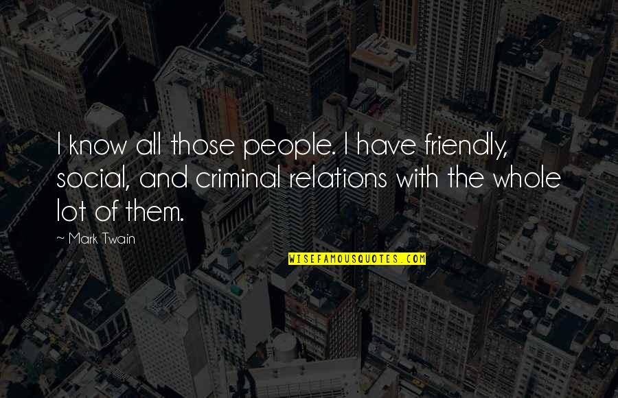 Suwitchaya Quotes By Mark Twain: I know all those people. I have friendly,