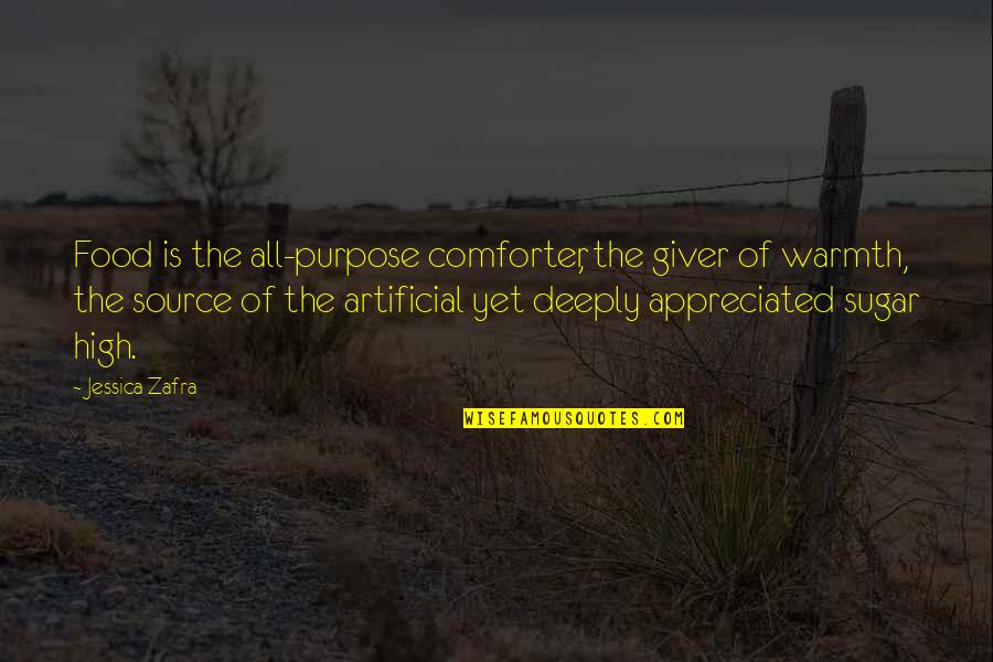 Suyuan Quotes By Jessica Zafra: Food is the all-purpose comforter, the giver of