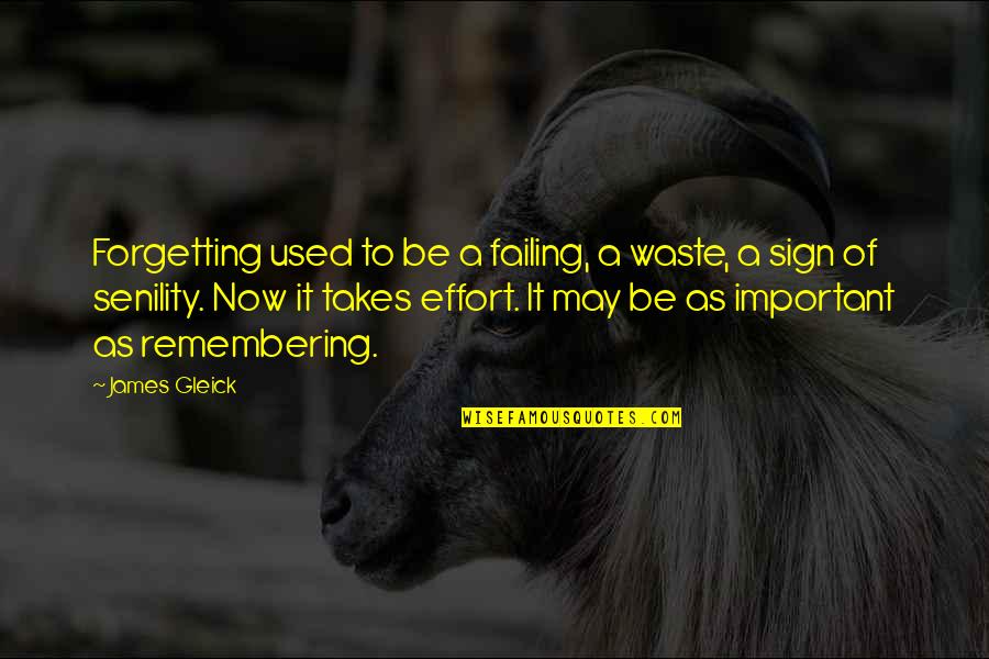 Suzane Richthofen Quotes By James Gleick: Forgetting used to be a failing, a waste, Suzane Richthofen Quotes By James Gleick: Forgetting used to be a failing, a waste,