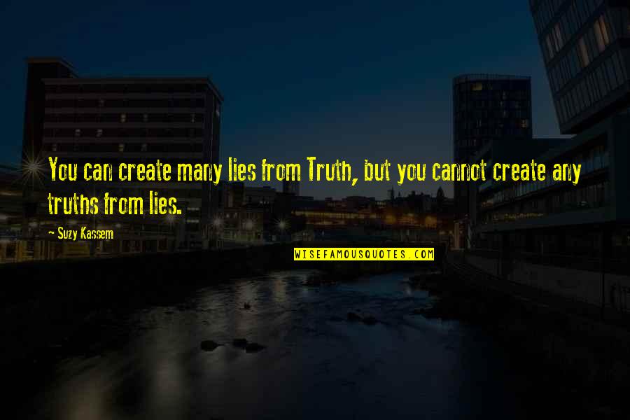 Suzy Quotes By Suzy Kassem: You can create many lies from Truth, but