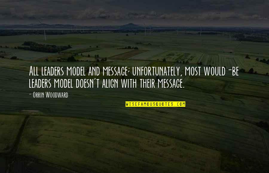 Svanen Quotes By Orrin Woodward: All leaders model and message; unfortunately, most would-be Svanen Quotes By Orrin Woodward: All leaders model and message; unfortunately, most would-be