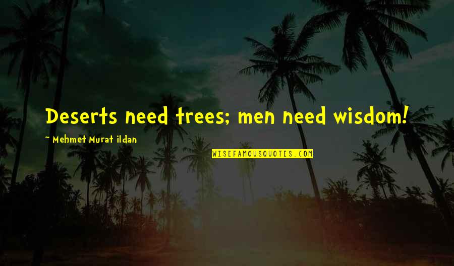 Svejk 1 Quotes By Mehmet Murat Ildan: Deserts need trees; men need wisdom! Svejk 1 Quotes By Mehmet Murat Ildan: Deserts need trees; men need wisdom!