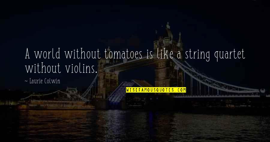 Svendsgaards Danish Inn Quotes By Laurie Colwin: A world without tomatoes is like a string