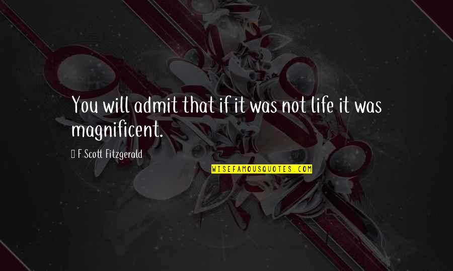 Sveshnikov Variation Quotes By F Scott Fitzgerald: You will admit that if it was not