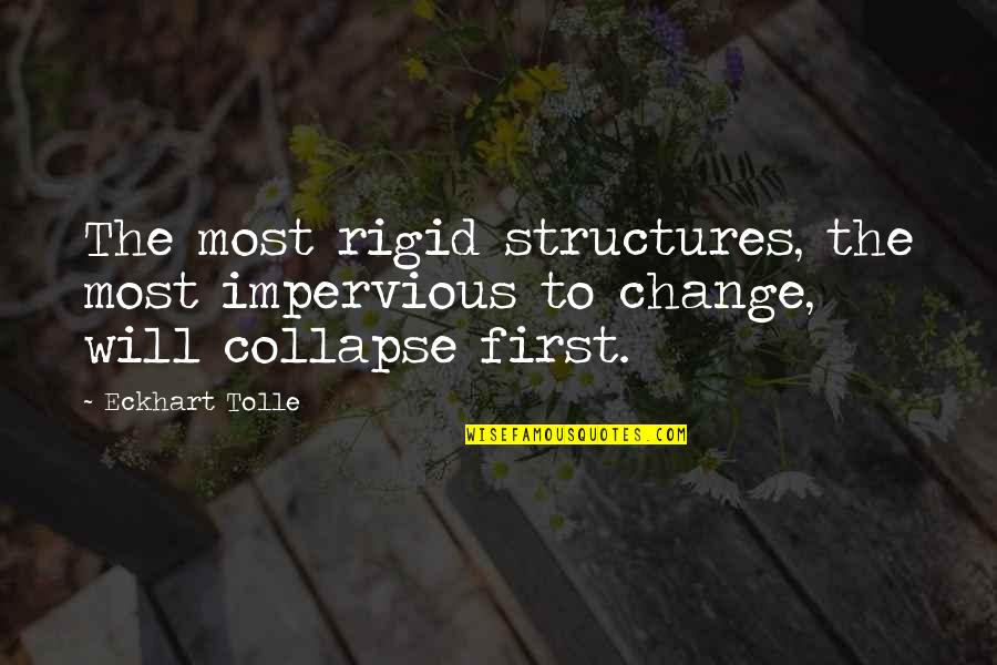 Svijetu Se Quotes By Eckhart Tolle: The most rigid structures, the most impervious to