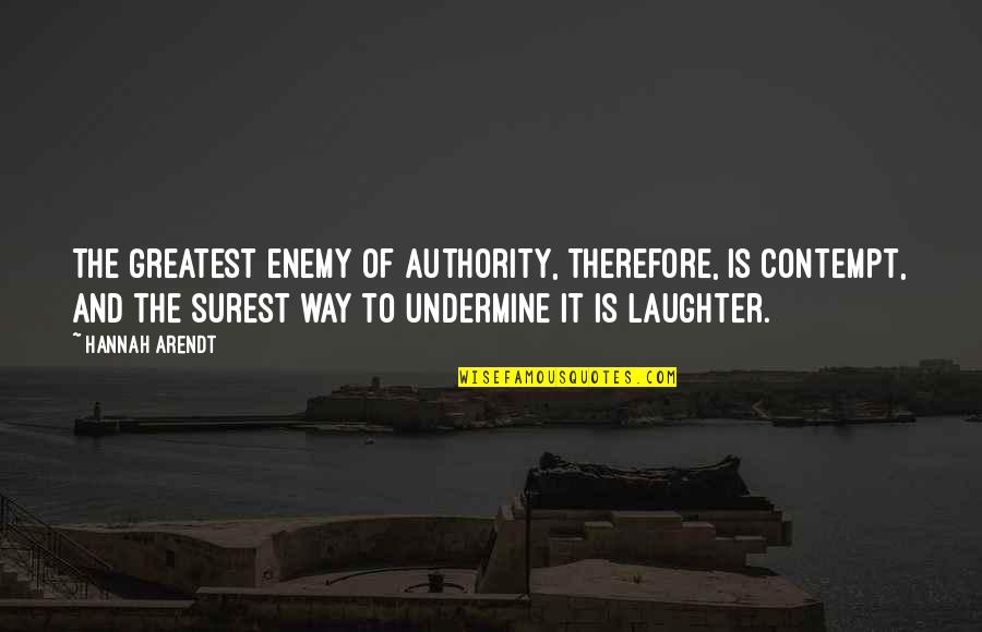 Sviluppare La Quotes By Hannah Arendt: The greatest enemy of authority, therefore, is contempt, Sviluppare La Quotes By Hannah Arendt: The greatest enemy of authority, therefore, is contempt,