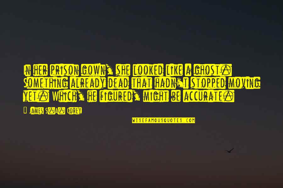 Svojina Quotes By James S.A. Corey: In her prison gown, she looked like a Svojina Quotes By James S.A. Corey: In her prison gown, she looked like a